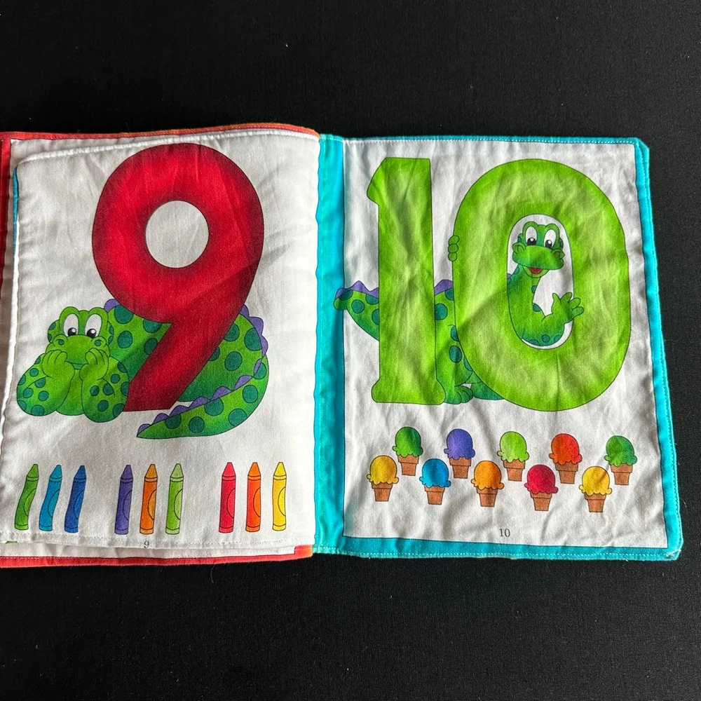 Dexter the Dinosaur Learning Toy Yellow Green cloth book